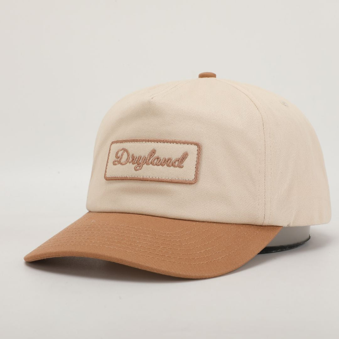 Embroidered Patch Tan/ Cream Snapback