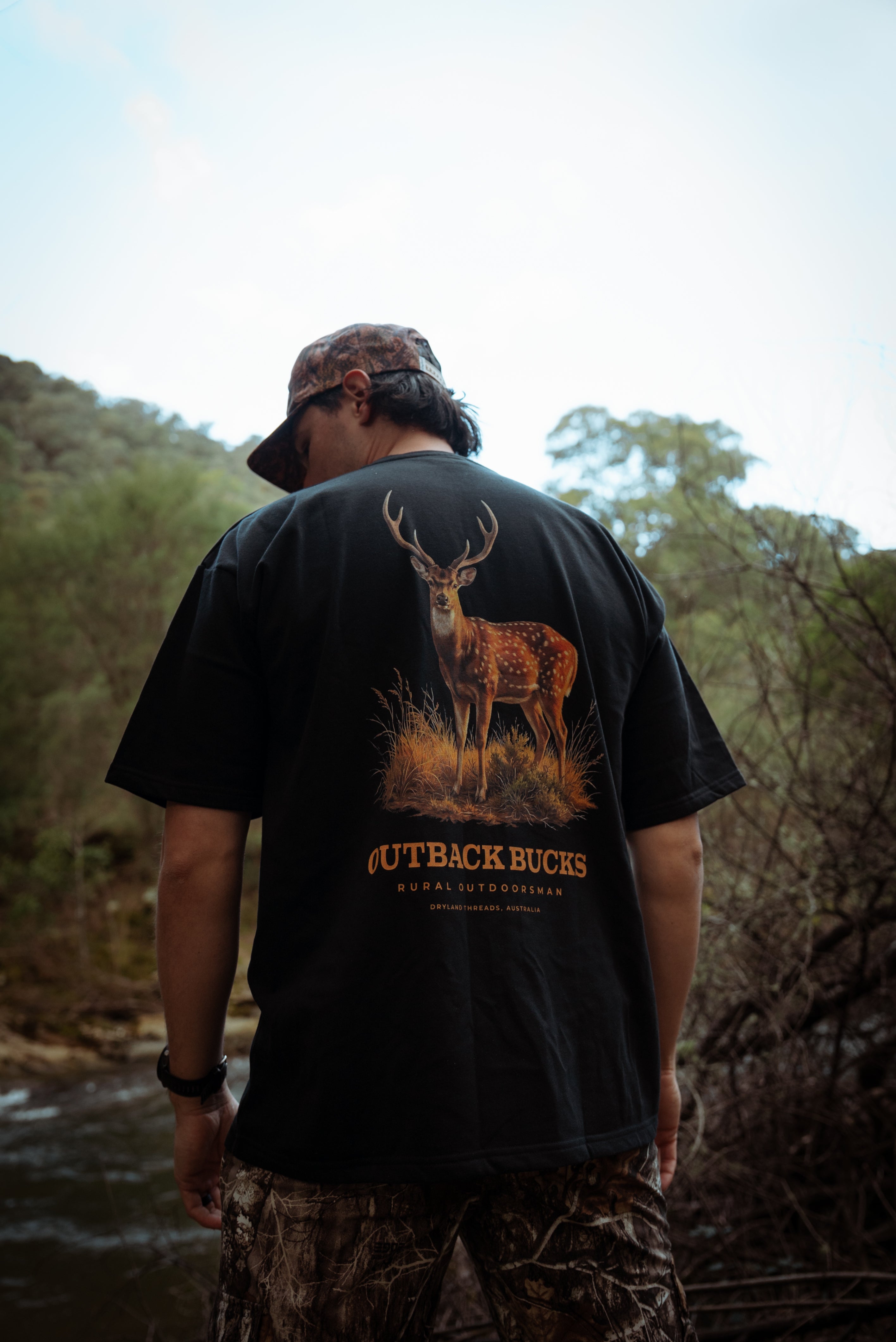 Outback Bucks Tee Black