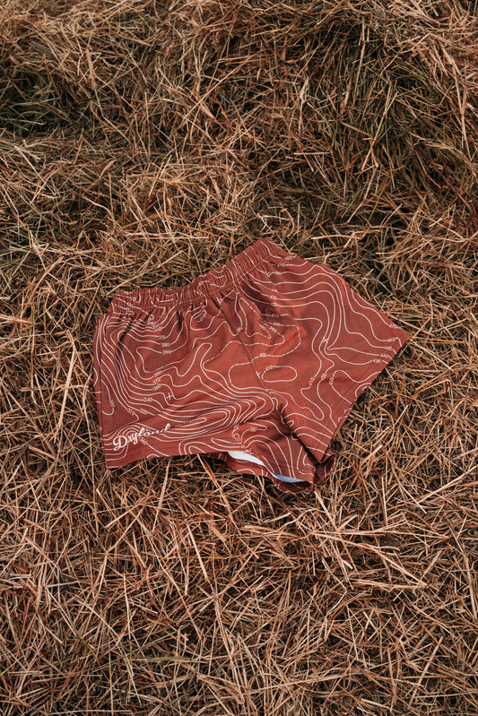 Tan Topography Footy Shorts