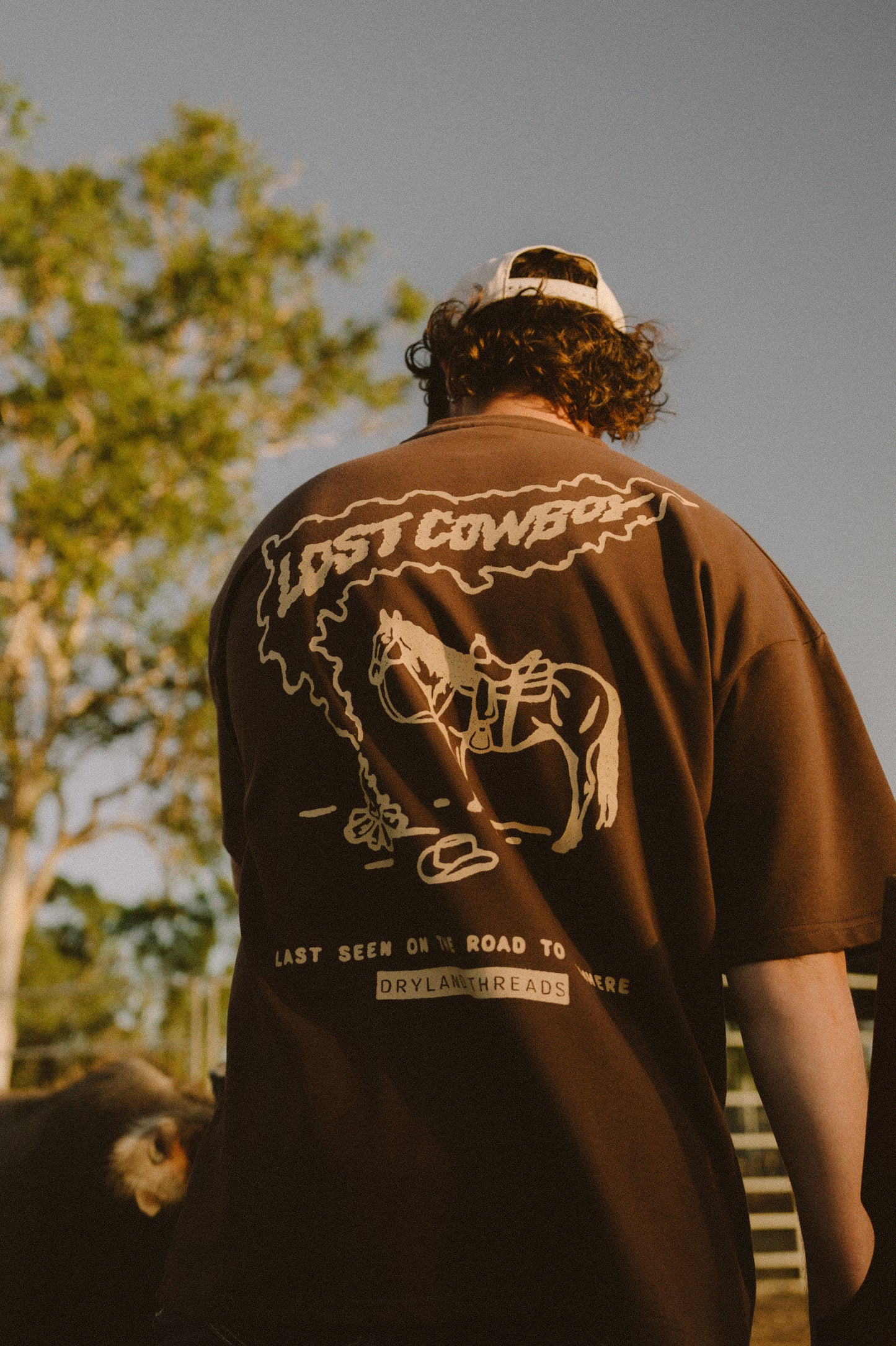 LOST COWBOY O/S Tee Brown