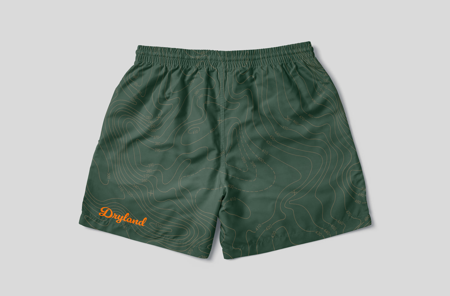 Green Topography Footy Shorts